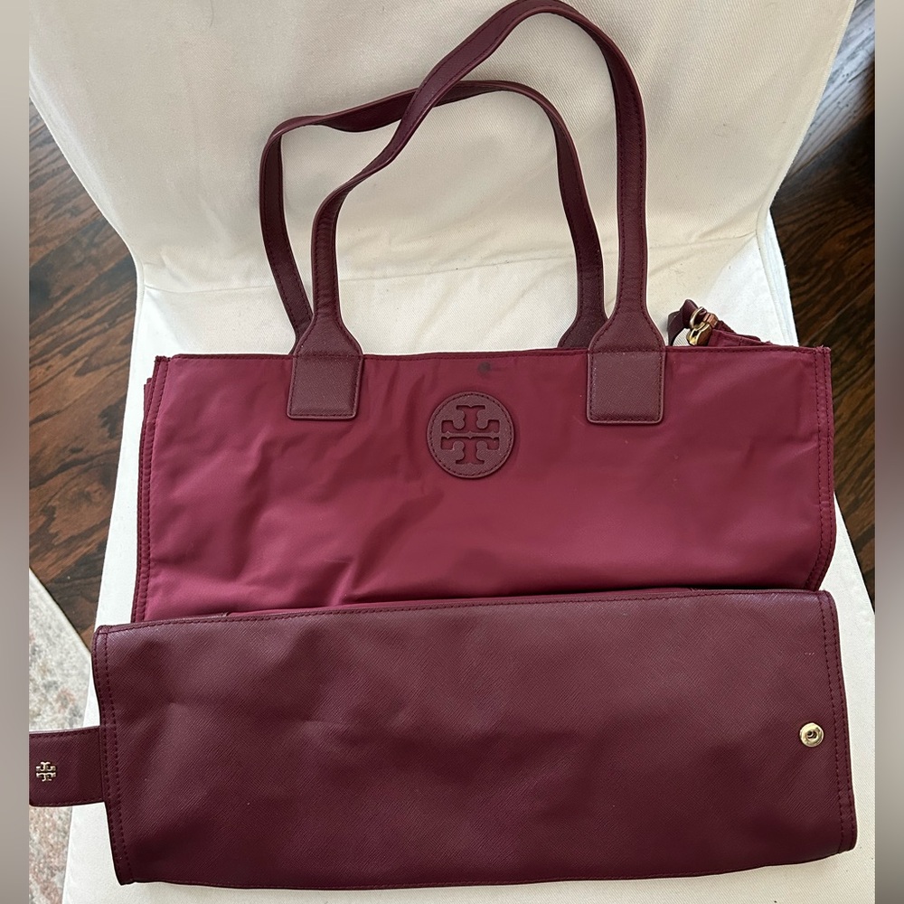 Tory Burch Packable Nylon Ella Tote Claret